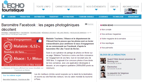 Baromètre Facebook : les pages photogéniques décollent